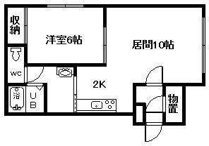 MKハイツ3(1LDK/1階)の間取り写真