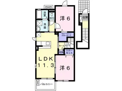 シーズンズ コンフォートII(2LDK/2階)の間取り写真