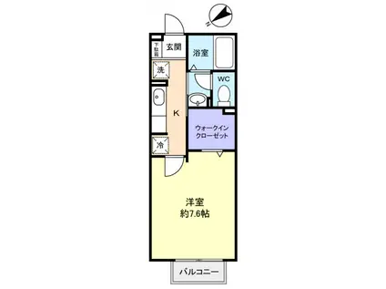 セジュールI(1K/1階)の間取り写真