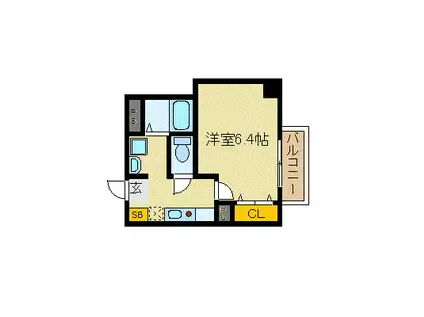 みおつくし西なんば(1K/7階)の間取り写真