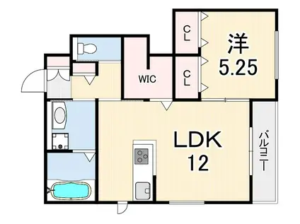 HARUKA(1LDK/1階)の間取り写真