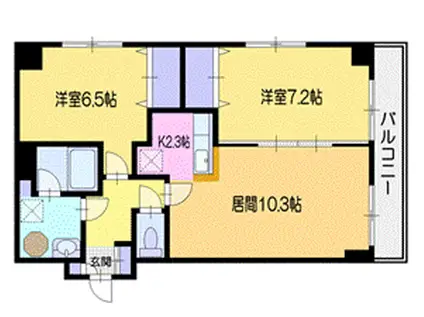 メゾン・ド・アラカルト稲穂(2LDK/4階)の間取り写真