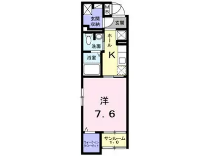 ラシュレ(1K/3階)の間取り写真