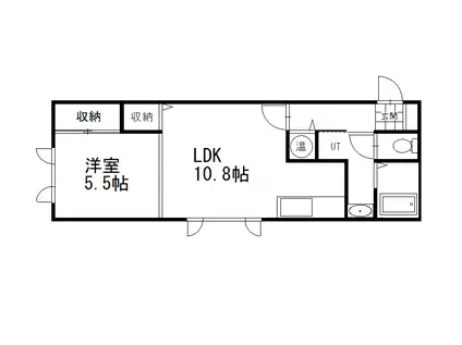 プチクリスタル(1LDK/2階)の間取り写真