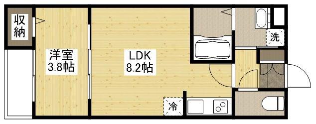 アコット春日(1LDK/2階)の間取り写真