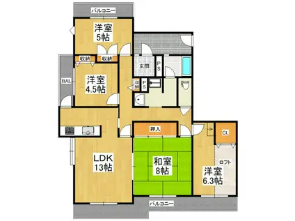 泉北御池台第3(4LDK/5階)の間取り写真