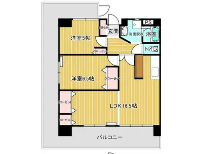 RISTA KUSHIBE(2LDK/5階)の間取り写真