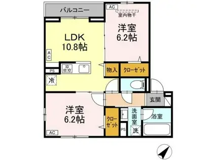 SKD一之江(2LDK/3階)の間取り写真