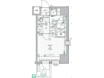 PREMIUM CUBE大森本町(1K/9階)の間取り写真