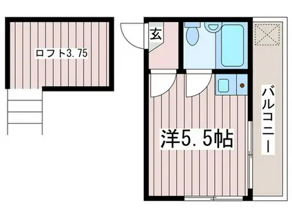 ブランノーヴァ羽沢(ワンルーム/2階)の間取り写真