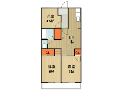 メゾンサンライズ(3DK/2階)の間取り写真