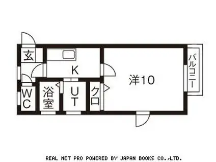 ウッドベル(1K/2階)の間取り写真
