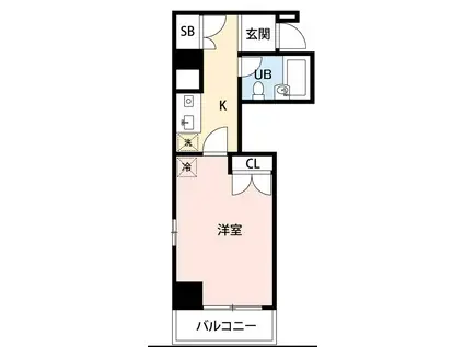 マイナビステイモダンアパートメント芝公園(1K/6階)の間取り写真