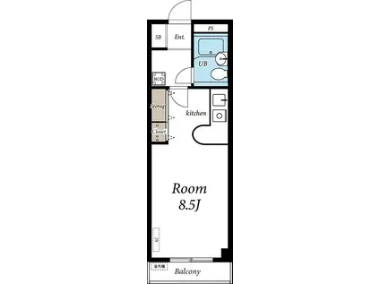 サウスERNGARDEN(ワンルーム/2階)の間取り写真
