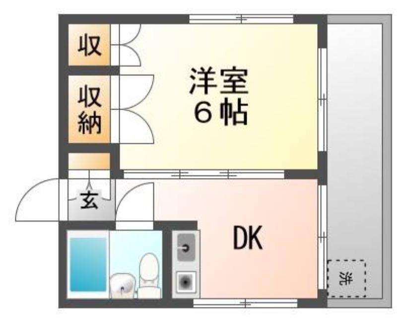 サンシャトウ白島(1DK/3階)の間取り写真