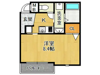 モレス・ヴィラ西宮北口(1K/3階)の間取り写真