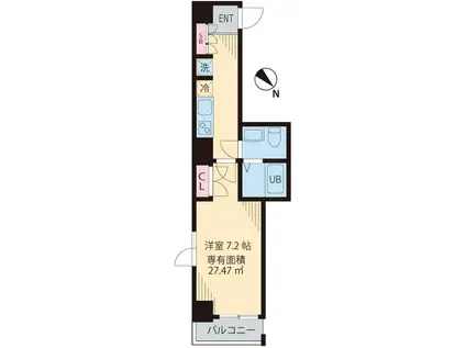 LUXE YOTSUYA(1K/7階)の間取り写真