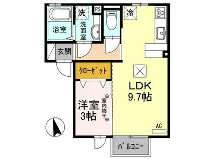 ロイヤルテラス A(1LDK/1階)の間取り写真