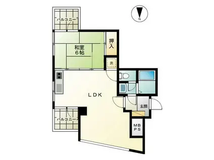 フェニックス館(1LDK/3階)の間取り写真