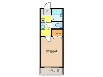 GANAS(1K/4階)の間取り写真