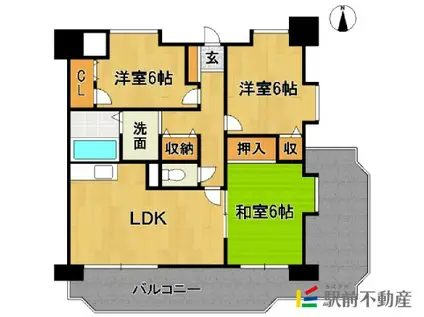 ウイング21(3LDK/4階)の間取り写真