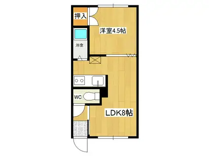 アーバンかしわ(1LDK/2階)の間取り写真