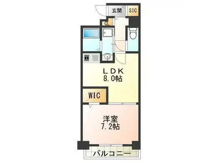 ピュアコートIV(1LDK/4階)の間取り写真