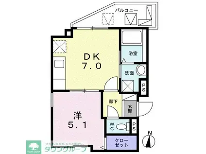 EXCELLENCE・幸(1DK/2階)の間取り写真