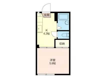 ウインドポート(1K/1階)の間取り写真