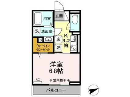 プレシャス富士見(1K/1階)の間取り写真