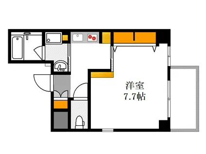 CASA EN II(1K/2階)の間取り写真