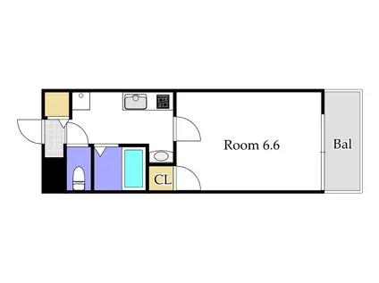 ASSICURATO西川原(1K/1階)の間取り写真