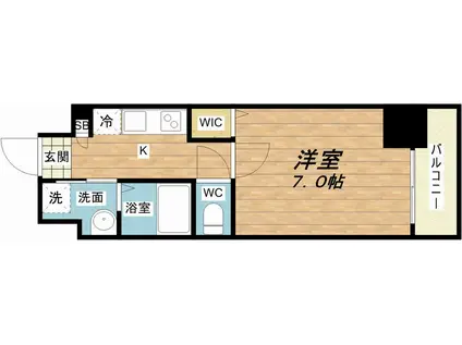 アドバンス大阪城アンジュ(1K/6階)の間取り写真