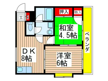 本橋ビル(2DK/2階)の間取り写真