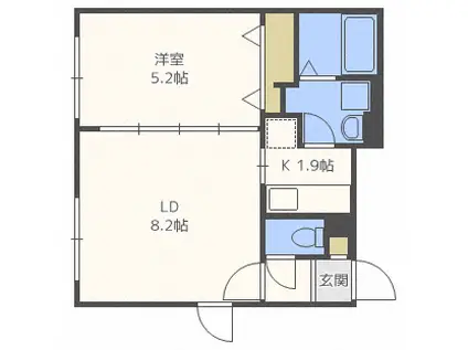 ABY MISONO(1LDK/4階)の間取り写真