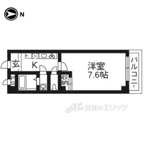G・F東本願寺(1K/3階)の間取り写真