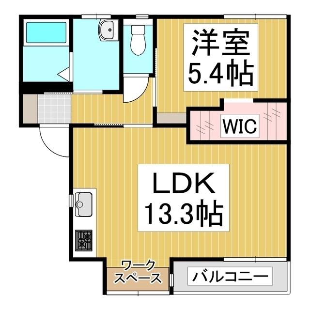 ラプラスゆう W棟(1LDK/2階)の間取り写真