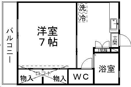 サンライズ21(1K/2階)の間取り写真