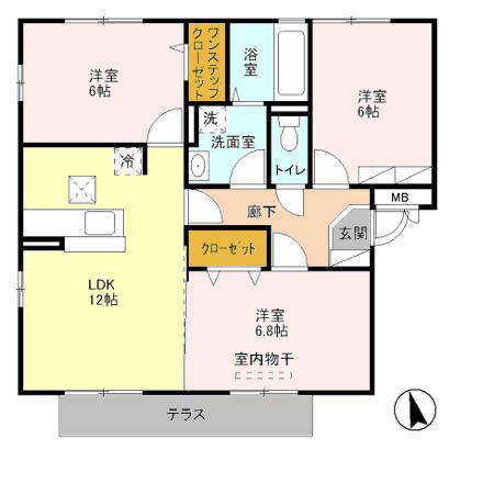 アルターナ(3LDK/1階)の間取り写真