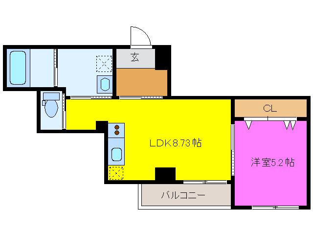 グランドガーデン ボンサンテ(1LDK/5階)の間取り写真