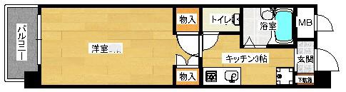 フレンズ(1K/2階)の間取り写真