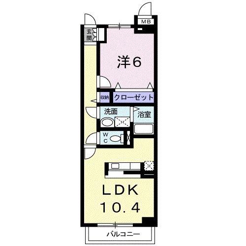 グレイスフル栄(1LDK/1階)の間取り写真