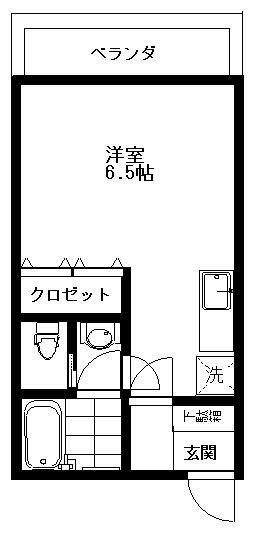 そうびハイム(ワンルーム/2階)の間取り写真
