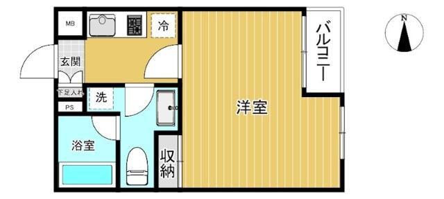 プラザ中落合(1K/3階)の間取り写真