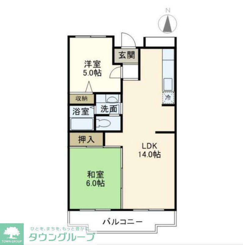 エスポワール東戸塚(2LDK/2階)の間取り写真
