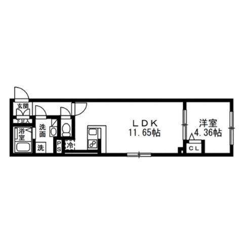 SOLASIA RESIDENCE 武蔵小山(1LDK/4階)の間取り写真