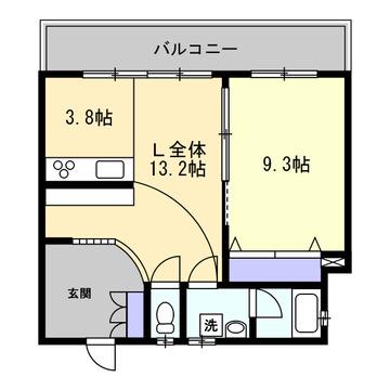 武藤ビル(1LDK/4階)の間取り写真