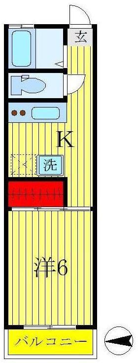 アバンサール(1K/1階)の間取り写真