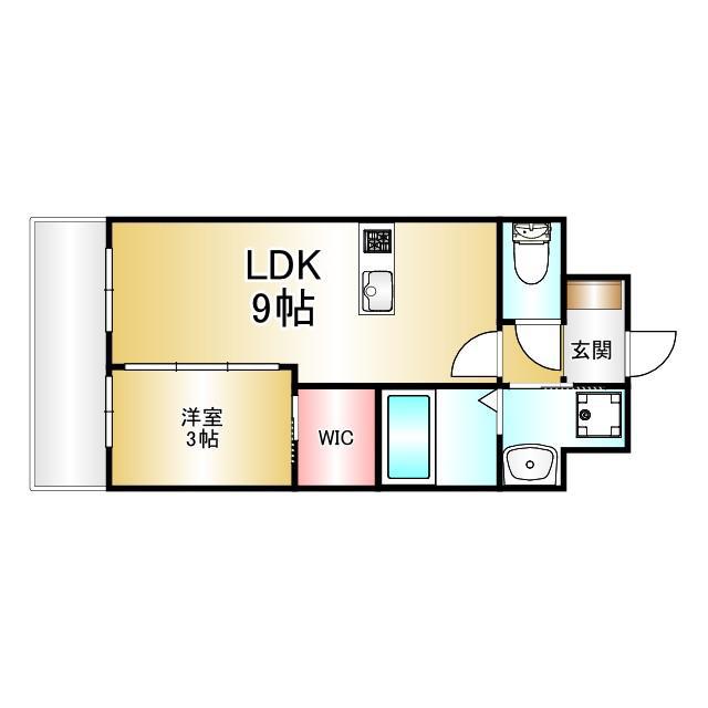 LIFEFIELD二日市駅前(1LDK/6階)の間取り写真