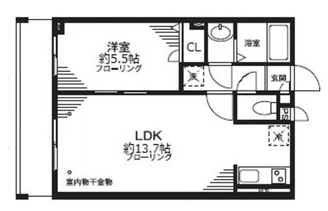 シャルマントミール(1LDK/3階)の間取り写真